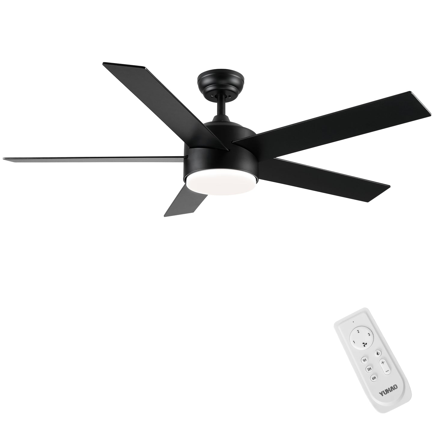 Sleek Black Ceiling Fan with Light