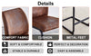 Chic Duo: Suede Cushioned Brown Chairs with Stylish Metal Legs