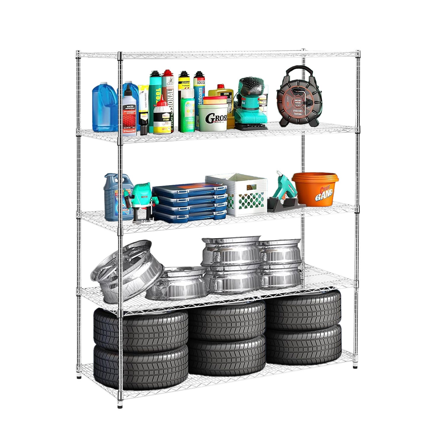 Maxi-Shelf Pro: Heavy-Duty Adjustable Wheel Racks