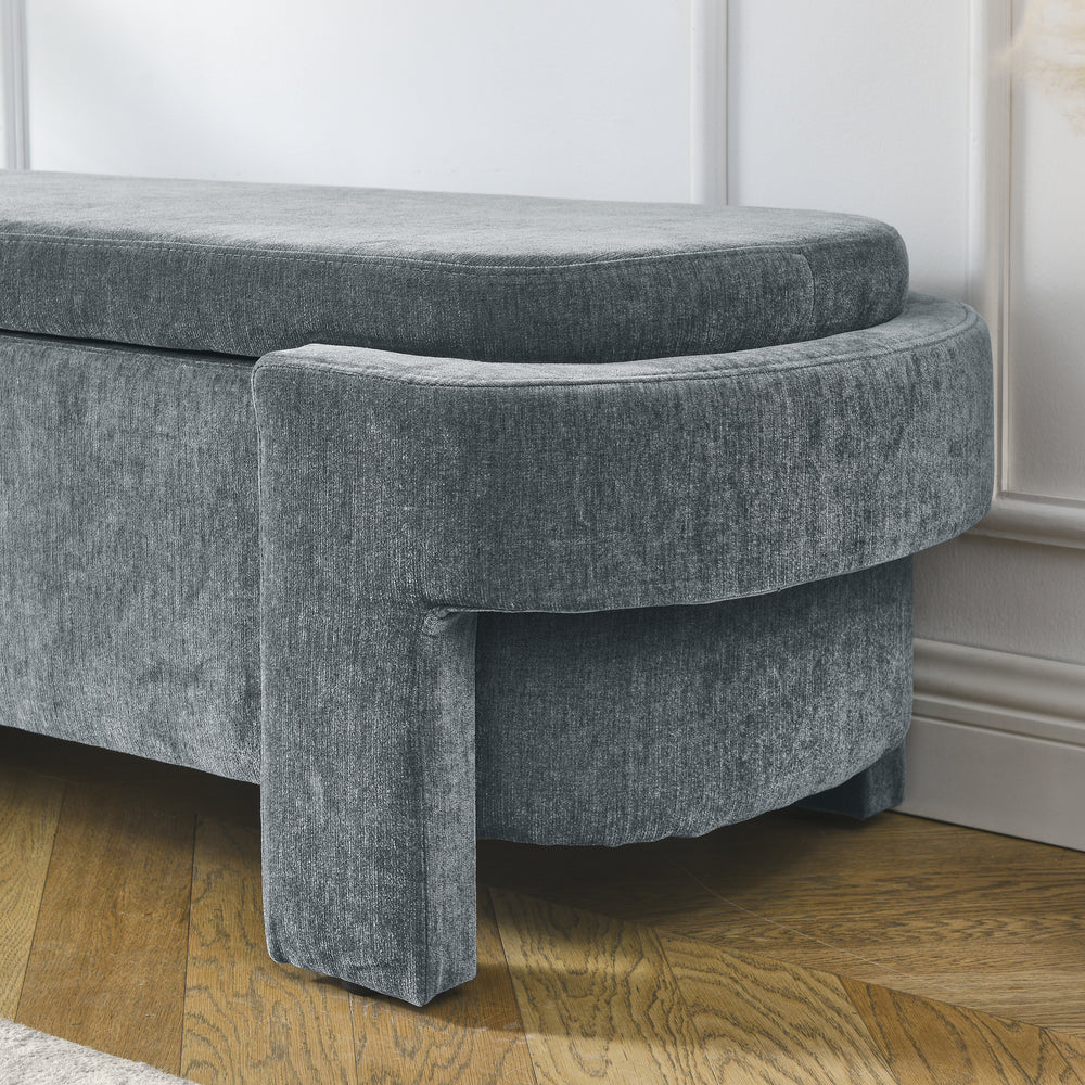 Chic Chenille Storage Bench