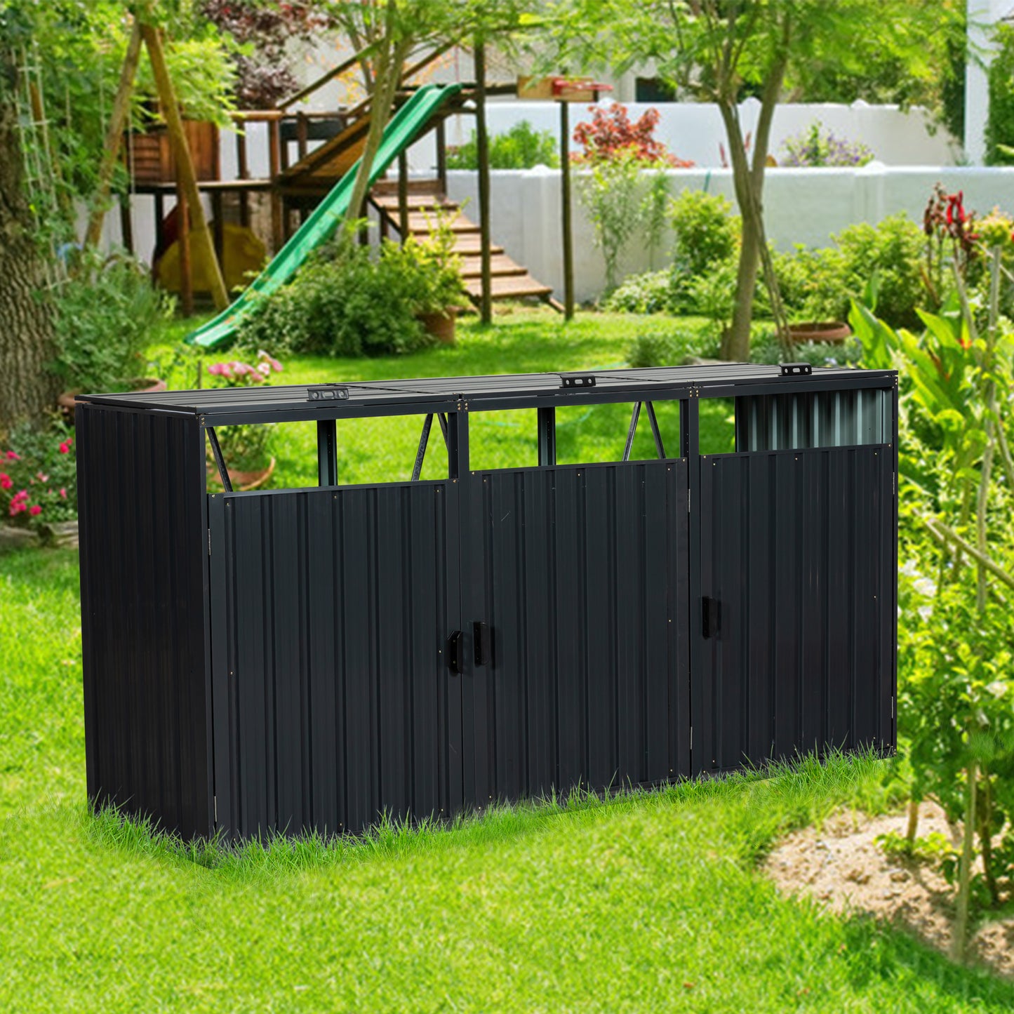 Stylish Trash Can Shed for Outdoor Storage