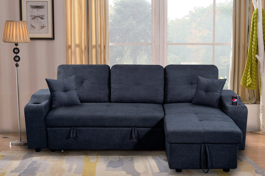 Cozy Corner Convertible Sofa with Storage