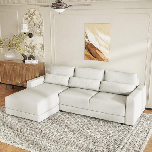 Cozy Corner Modular Sofa with Removable Cushions and Pillows