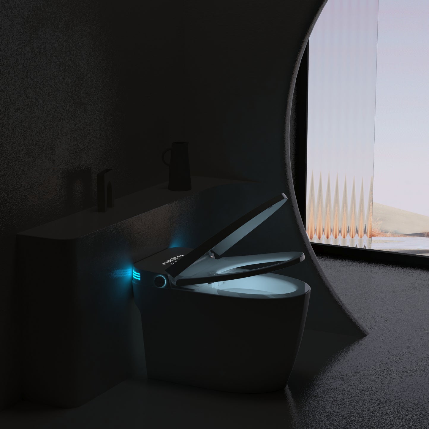 Voice-Controlled Smart Bidet Toilet with Heated Seat & Auto Features