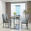 Sleek Black Glass Dining Set