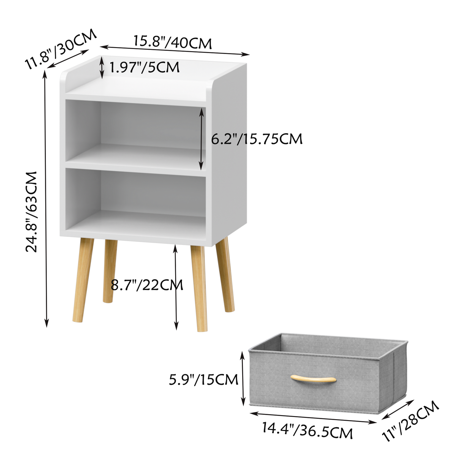 Cozy Collapsible Nightstand with Storage