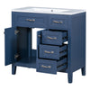 “Chic Blue Bathroom Vanity with Sink and Storage”