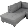 Cozy Gray Reversible Sectional Sofa with Storage Ottoman