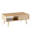 Chic Rattan Coffee Table with Hidden Storage