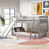 Cozy Gray Twin Bunk Bed with Fun Slide and Ladder