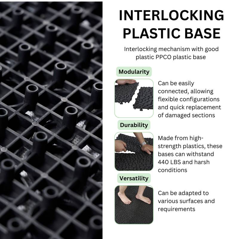 Pebble Stone Outdoor Deck Tiles - Waterproof & Anti-Slip