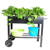 Garden Cart Planter with Wheels - Mobile Elevated Bed for Herbs & Veggies