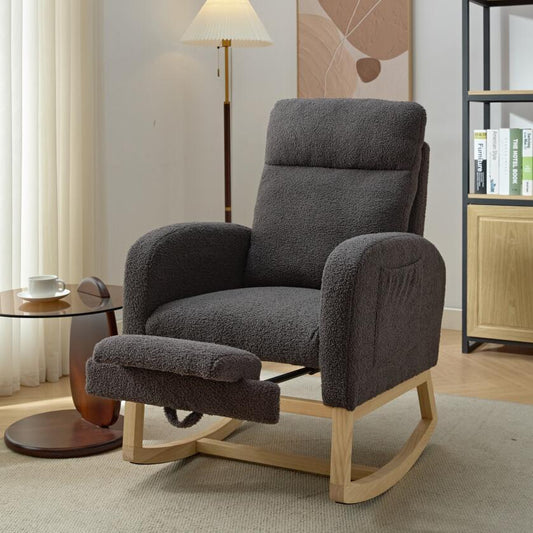 Cozy Modern Rocking Chair with Pocket