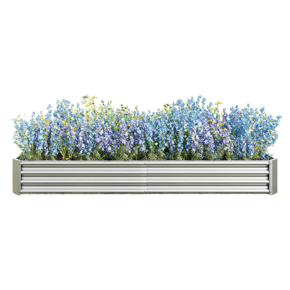 Silver Metal Raised Garden Bed Kit