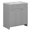 Sleek Grey Bathroom Vanity with Spacious Storage & Elegant Sink