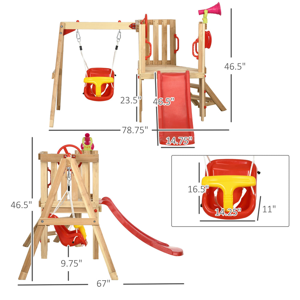 Adventure Zone: All-in-One Wooden Swing Set for Kids