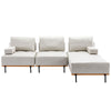 Cozy L-Shaped Sectional Sofa with Ottoman - Plush Beige Comfort for Your Living Room