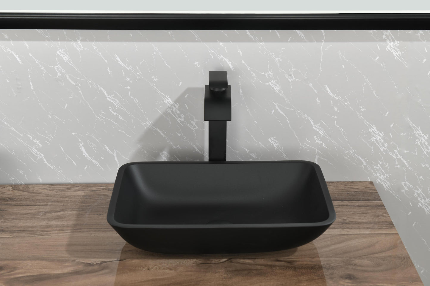 Sleek Black Matte Bathroom Sink Set