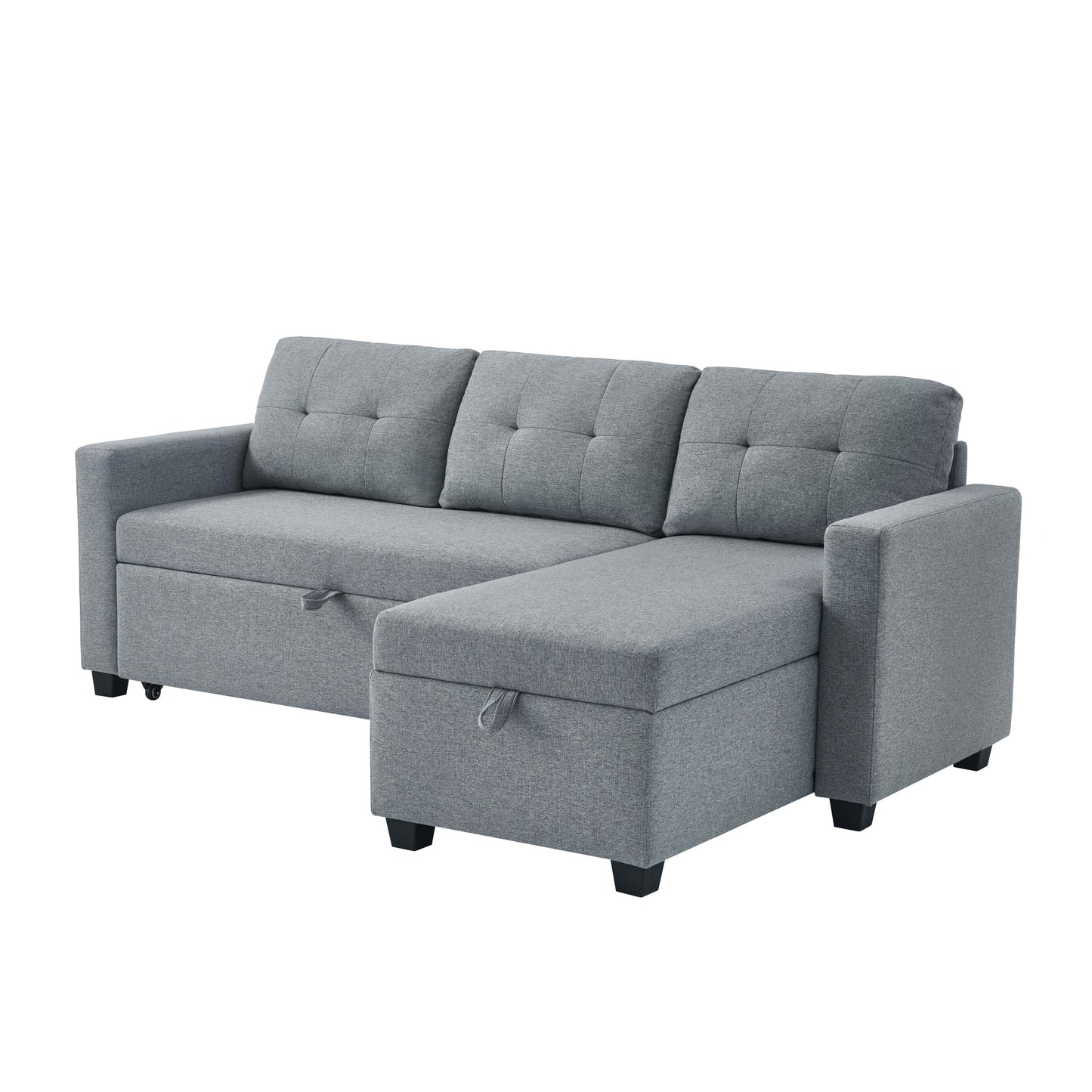 CozyConvertible Sectional Sofa with Storage in Light Grey