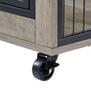 Stylish Rolling Dog Crate with Double Doors