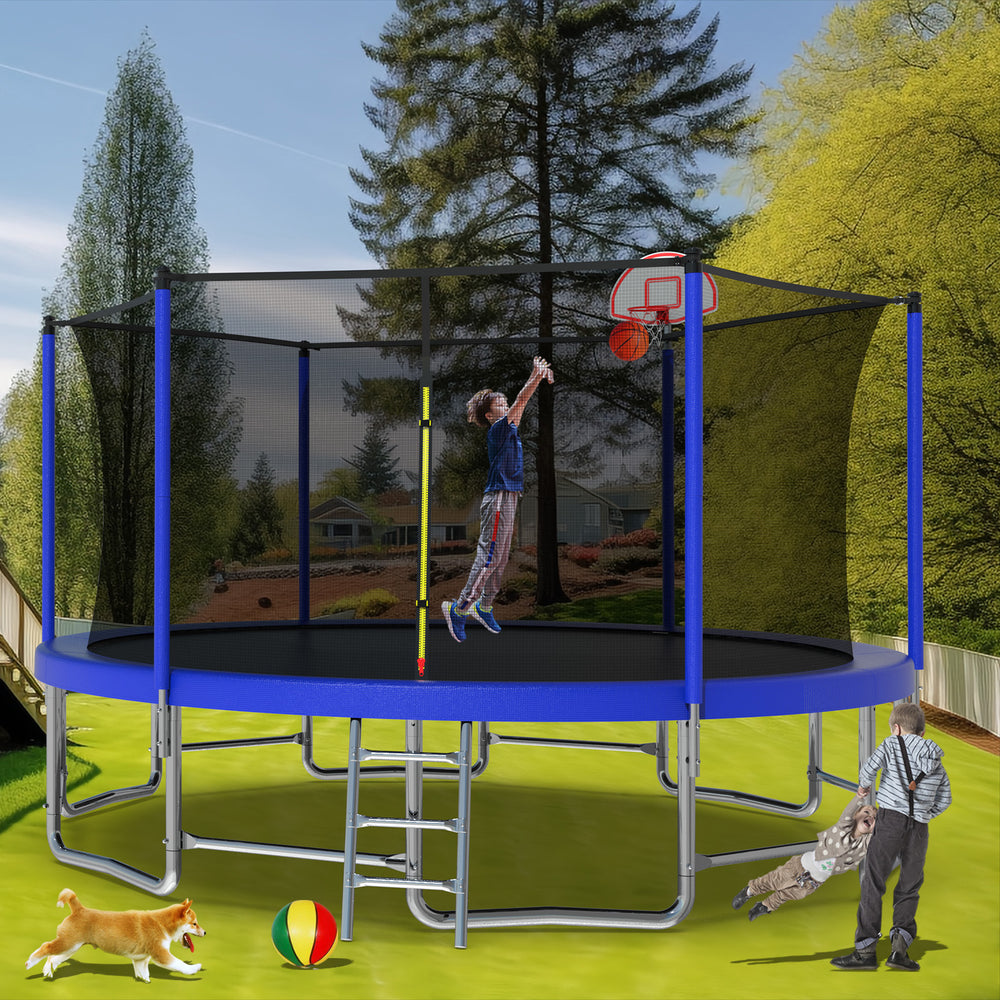 Jump & Score Trampoline with Balance Bar & Hoop