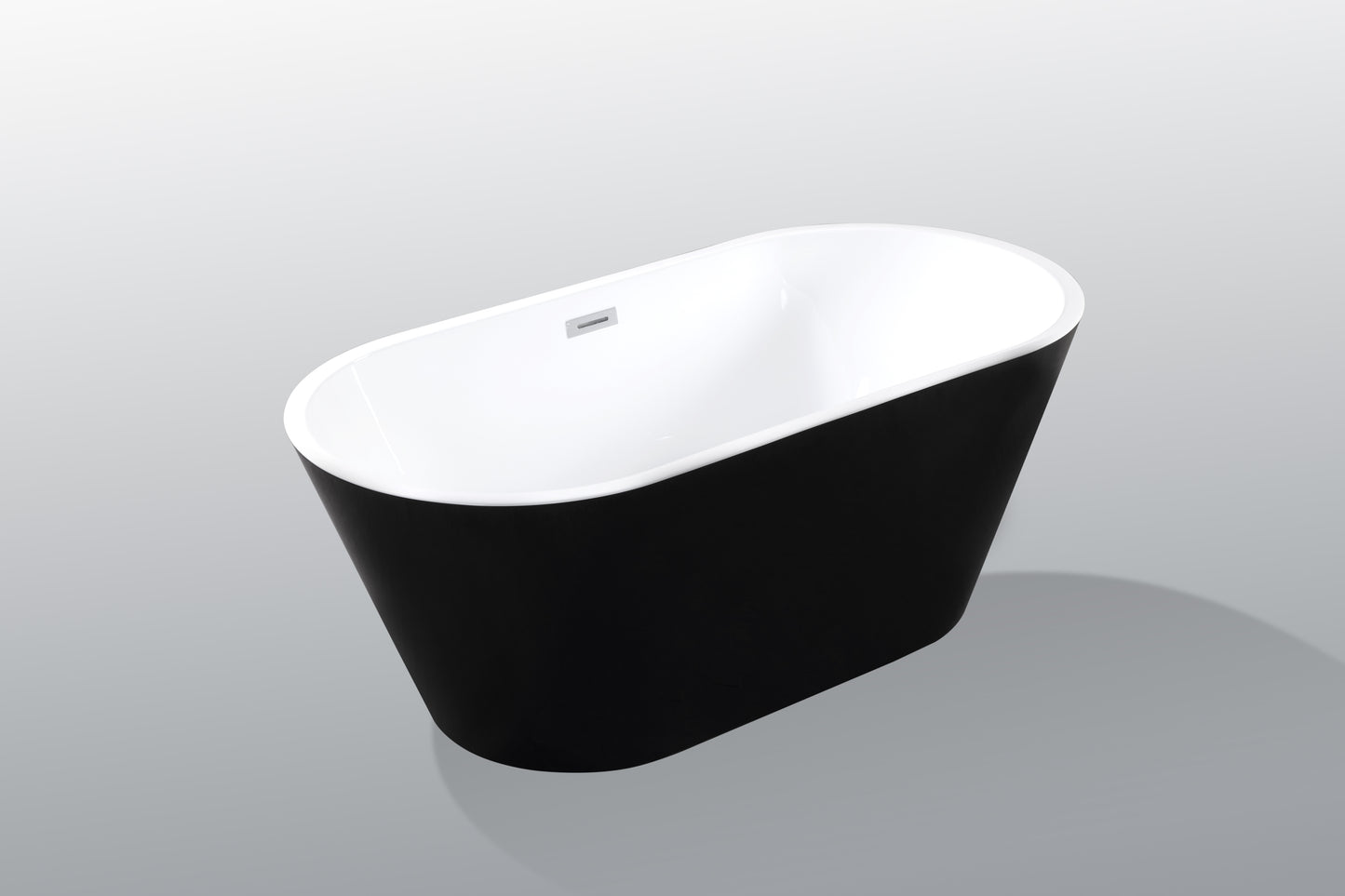 Sleek Black Oval Freestanding Tub