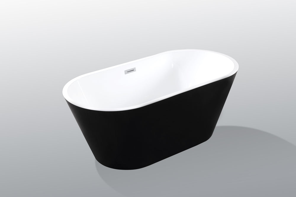 Sleek Black Oval Soaking Tub