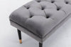 Chic Velvet Tufted Bench with Metal Legs