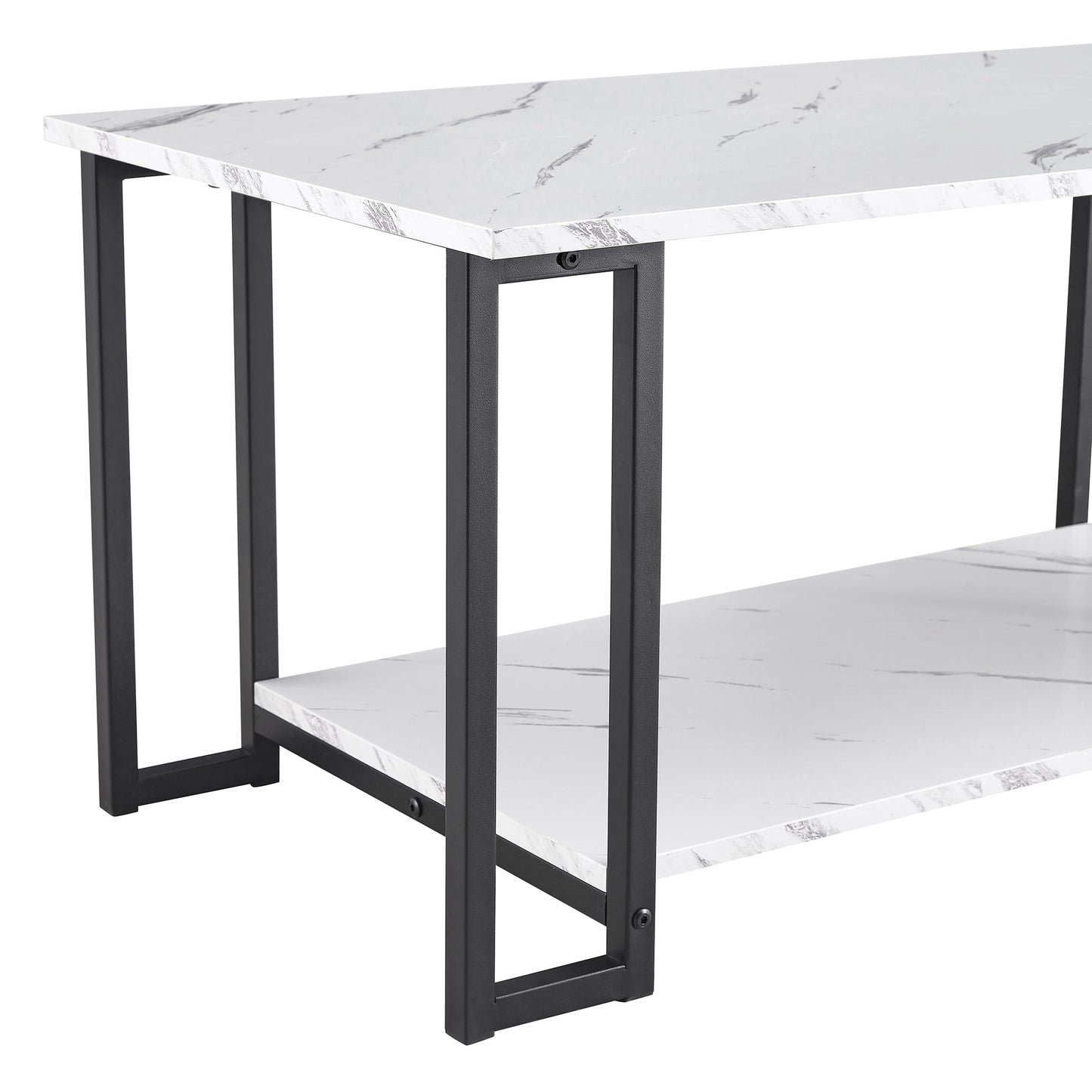 Sleek Marble & Iron Coffee Table