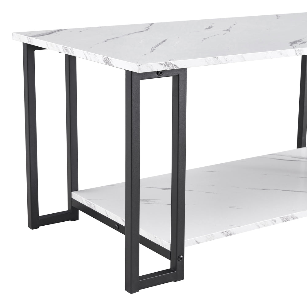 Sleek Marble & Iron Coffee Table