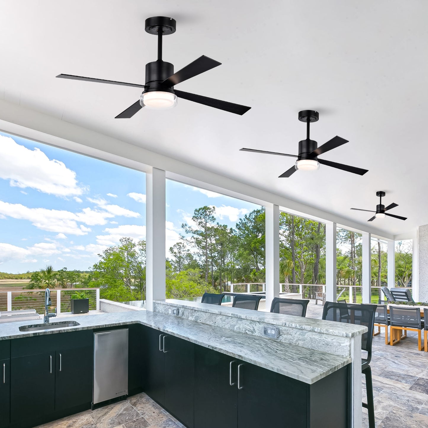 Modern Dimmable Fandelier Ceiling Fan with Remote