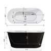 Sleek Black Acrylic Soaking Bathtub