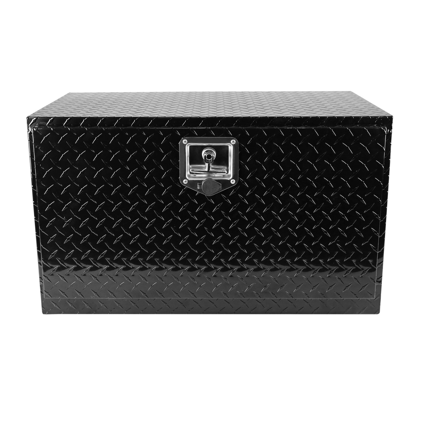 Sturdy Black Aluminum Toolbox for Trucks & Trailers - Waterproof & Secure Storage