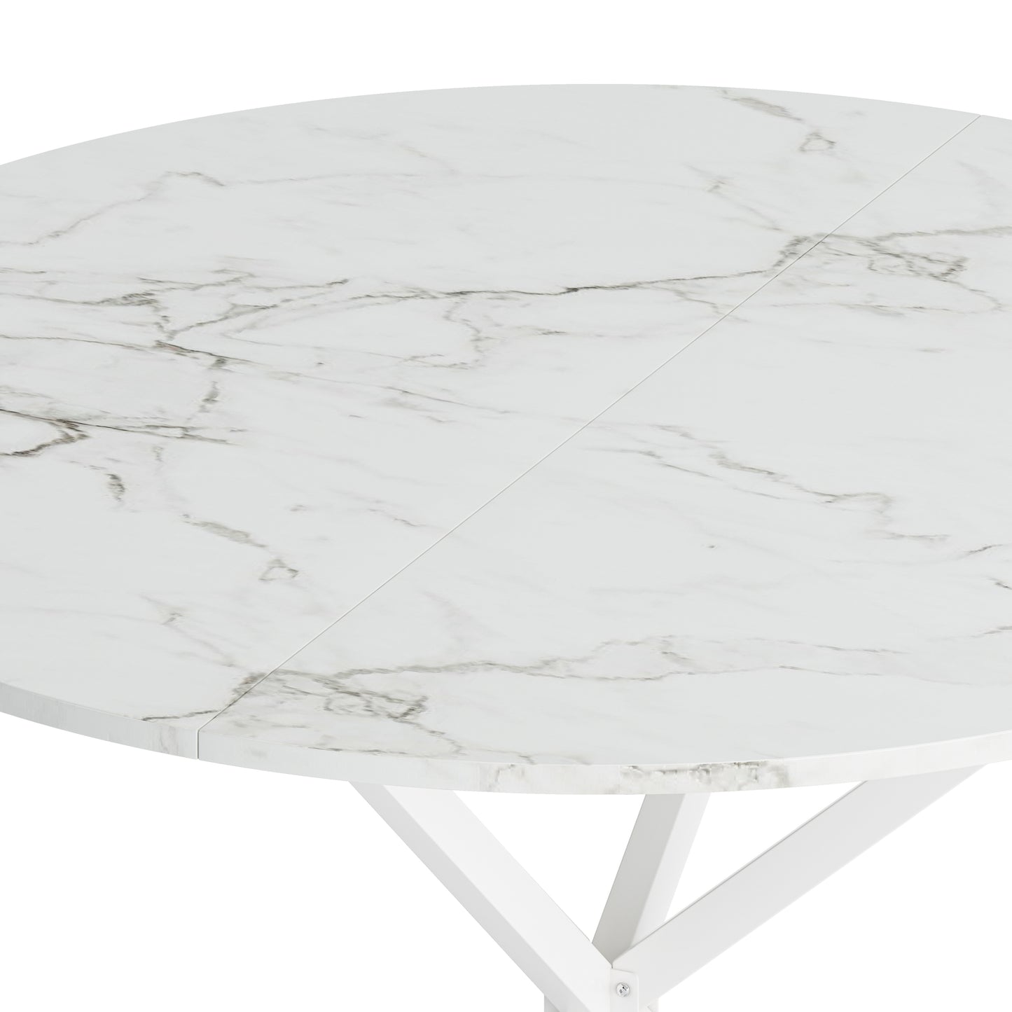 Chic Marble Cross-Leg Dining Table