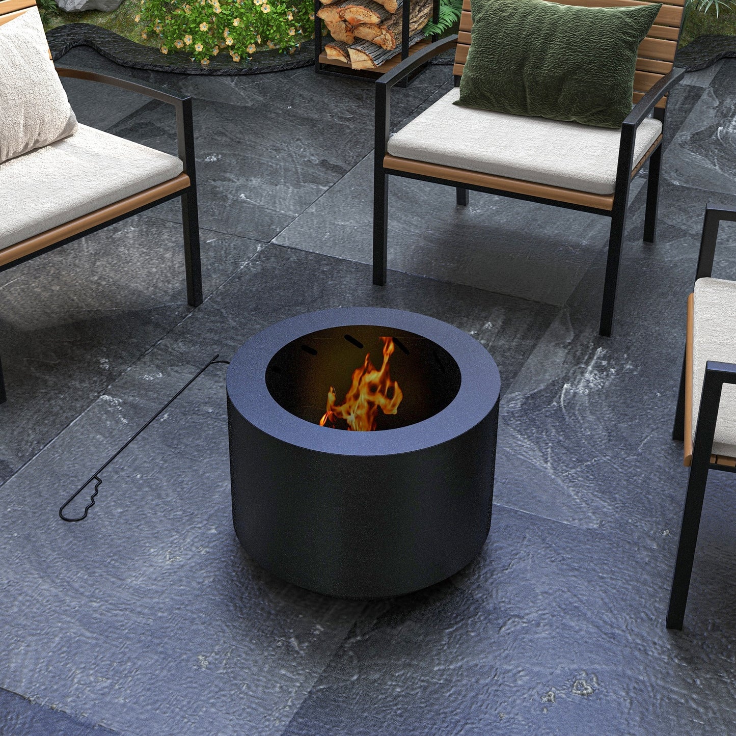 Sleek Smokeless Fire Pit - Portable Wood Burner for Cozy Campfires