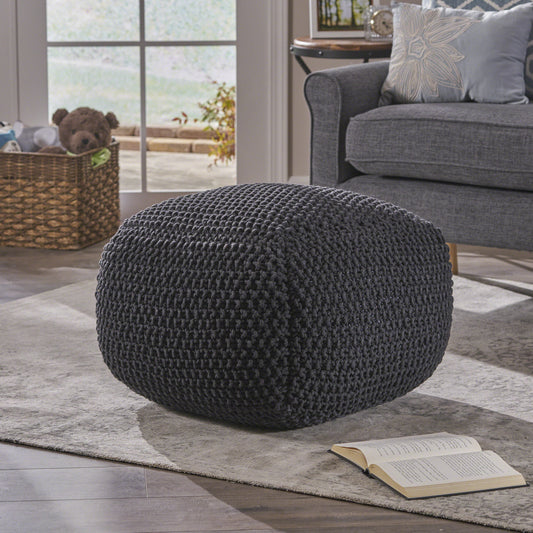 Cozy Cotton Cube Pouf