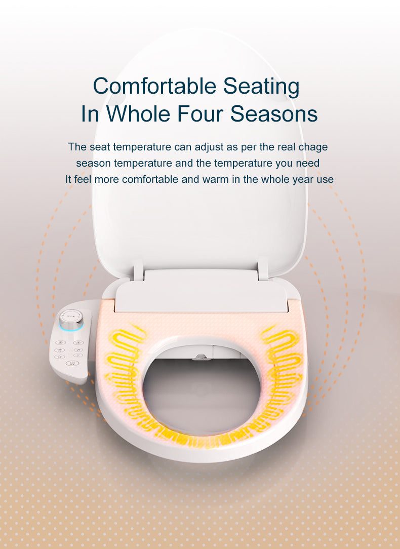 Smart Heated Bidet Toilet Seat with Warm Water and Dryer