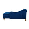 Velvet Navy Lounge Chair with Storage & Pillow