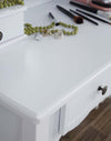 Charming White Vanity Set with Stool