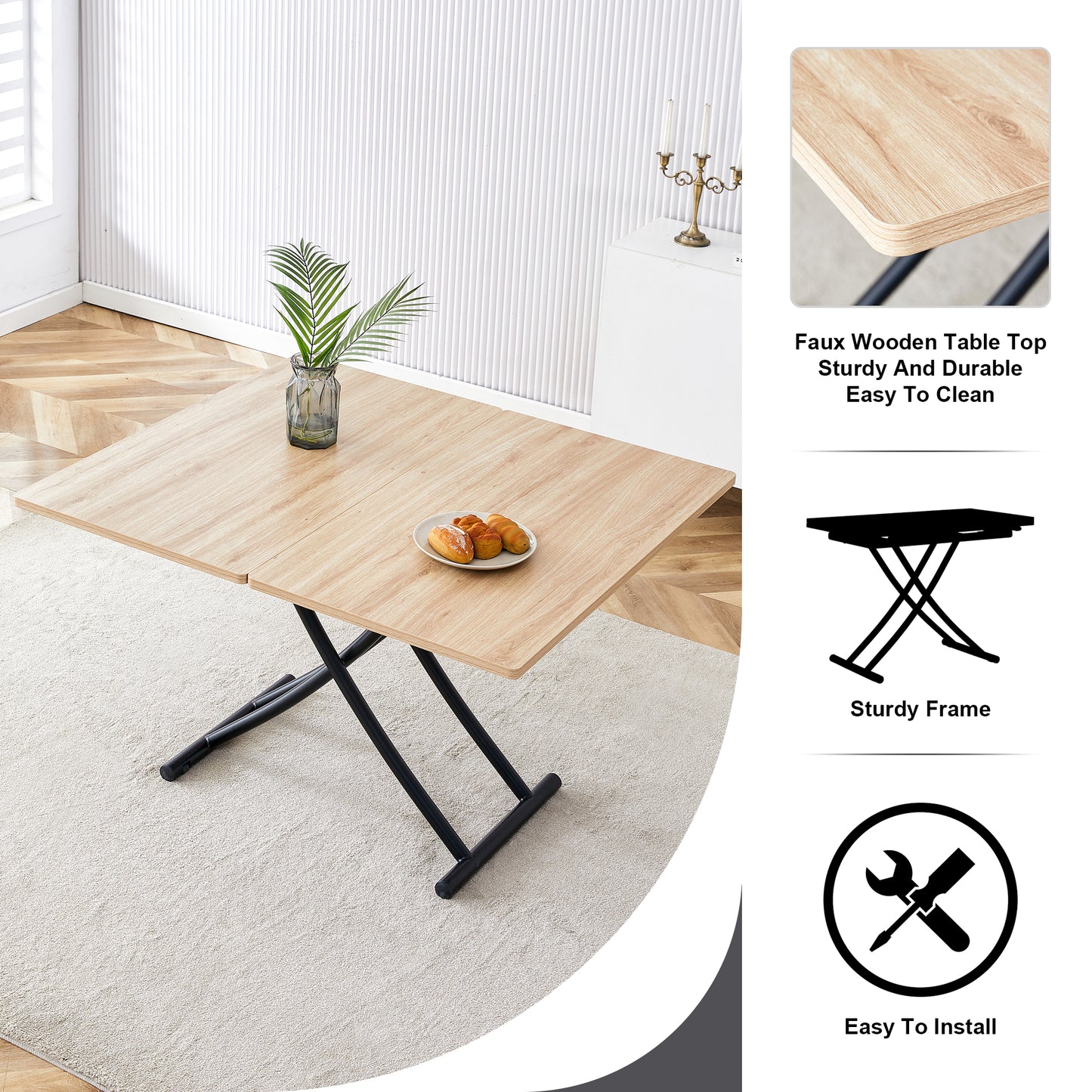 Versatile Lift Table: Modern Minimalist Design for Any Space