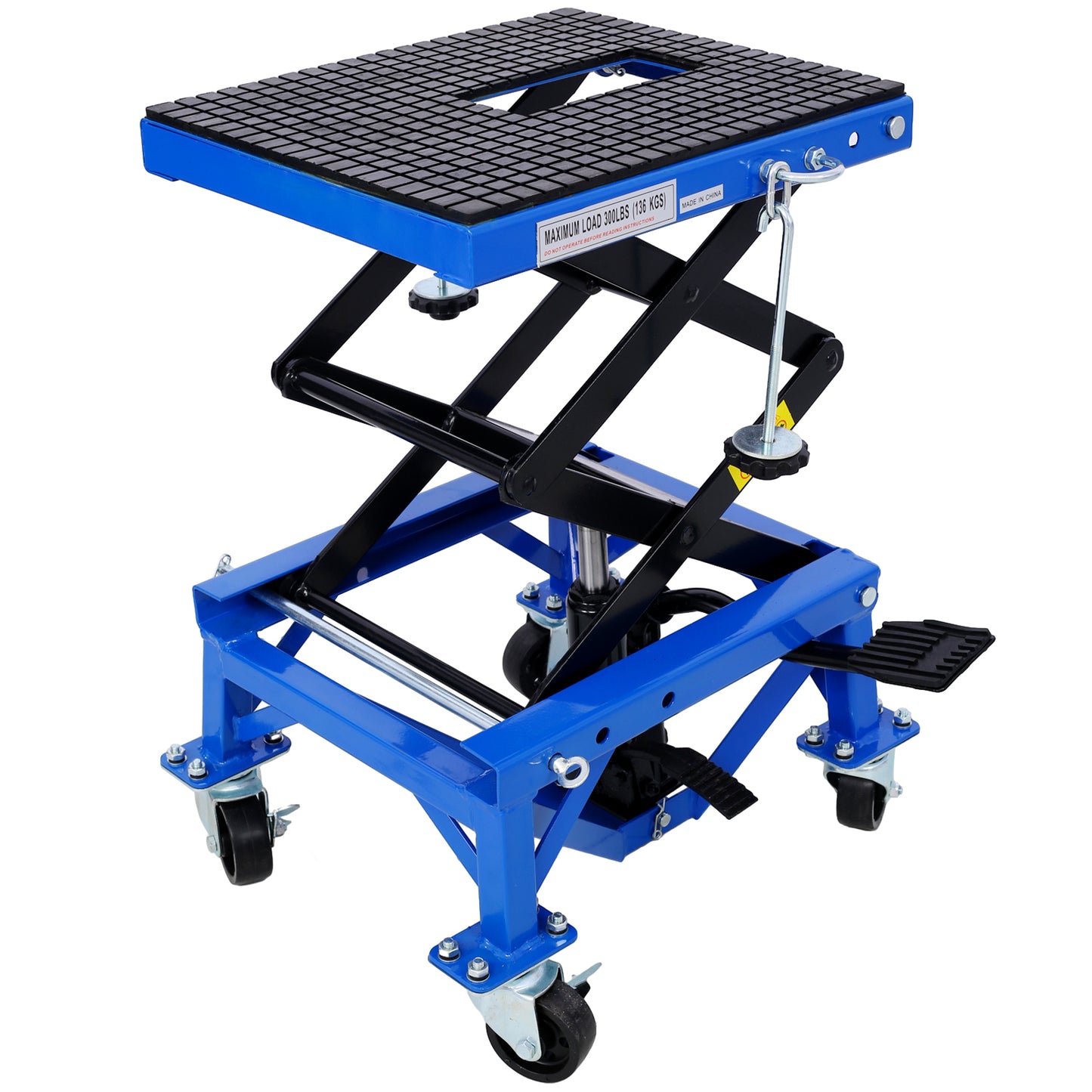 Blue Hydraulic Motorcycle Scissor Lift Jack