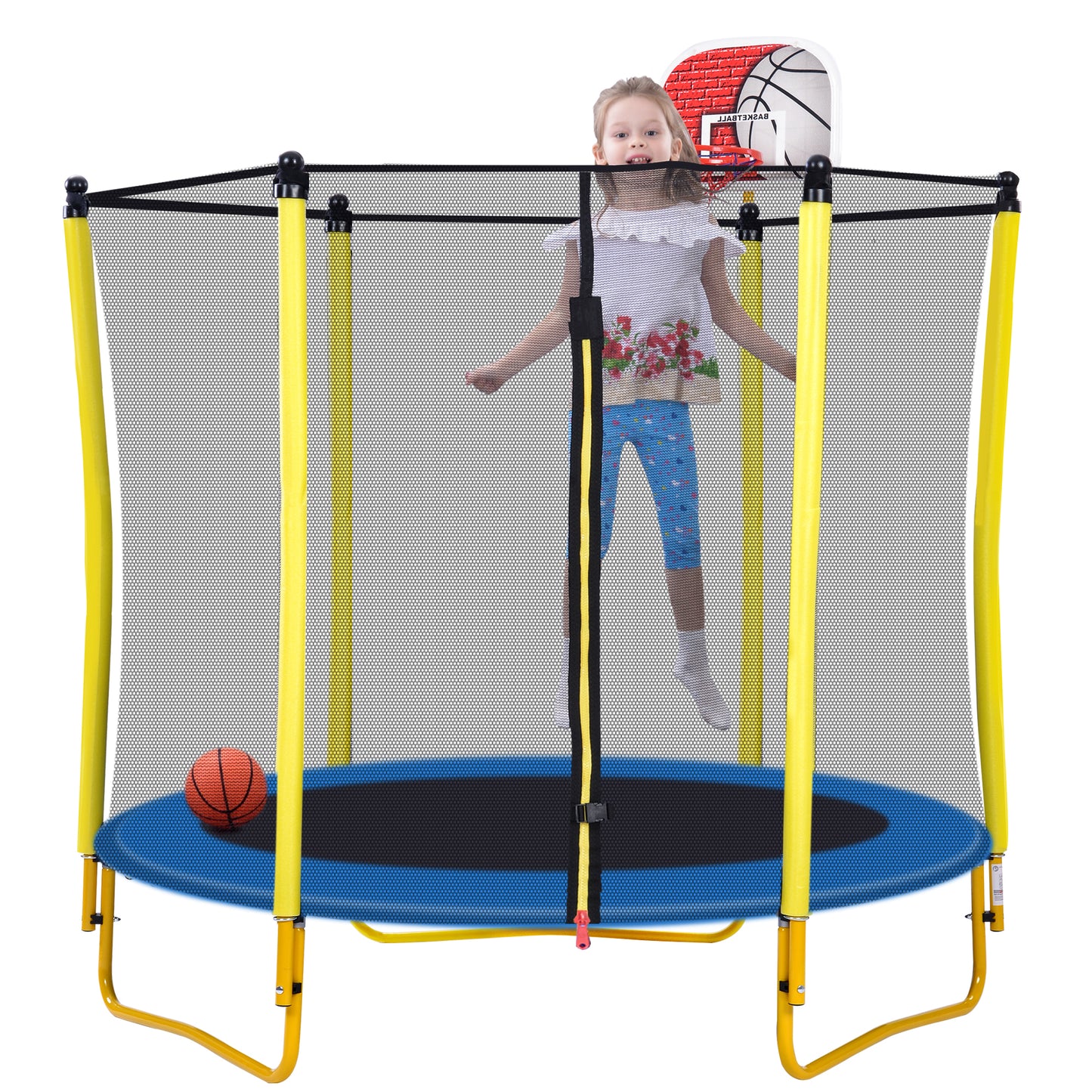 FunBounce Mini Trampoline with Hoop