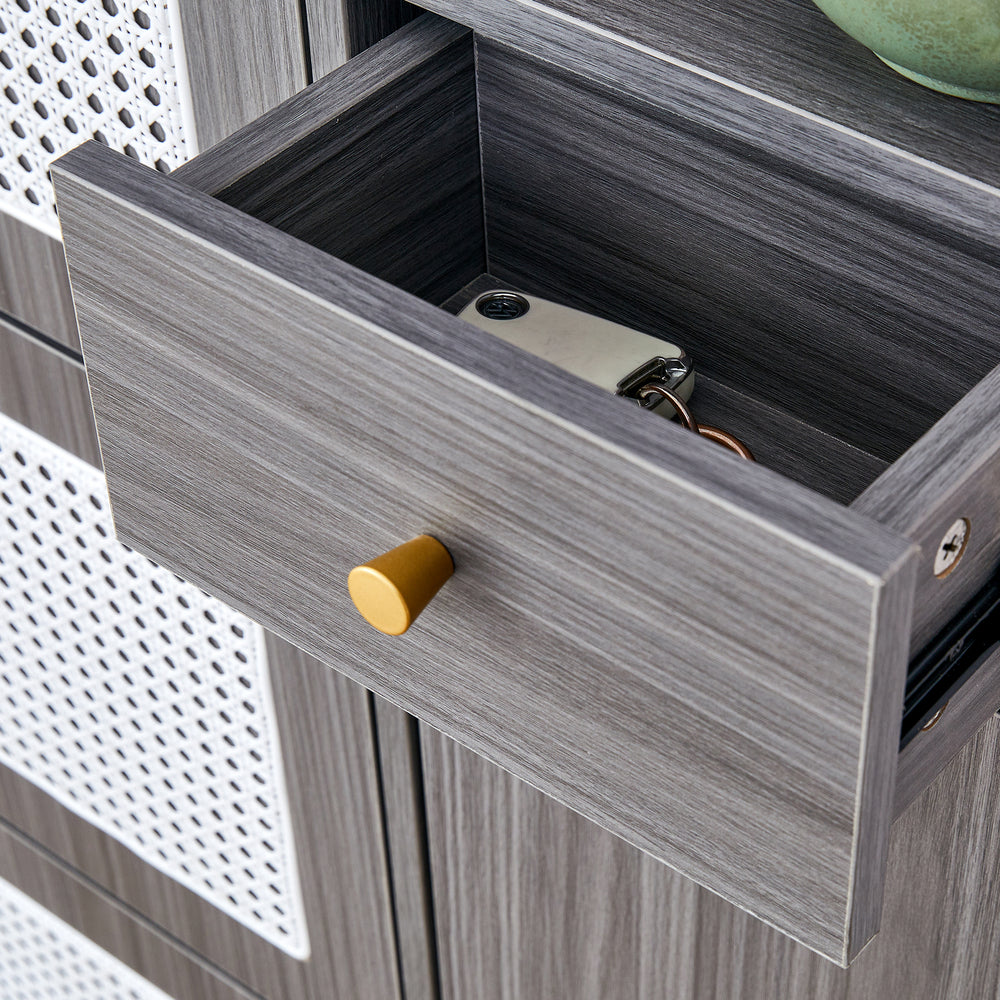 Chic Rattan Shoe & Storage Cabinet