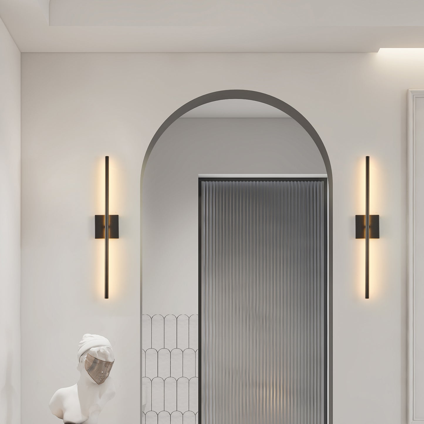 Sleek Black LED Wall Sconces - Modern Minimalist Lighting