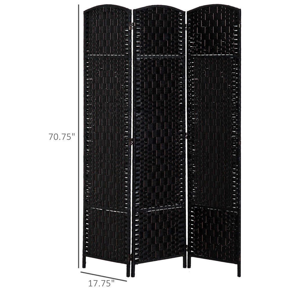 Stylish Black Wicker Room Divider