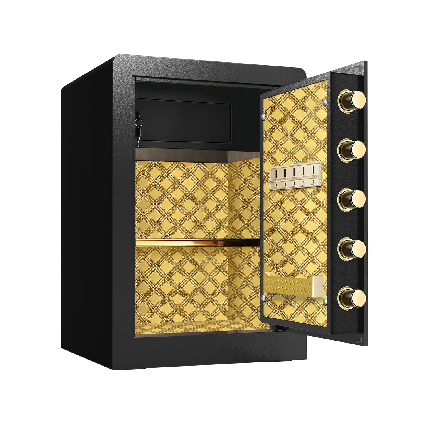 Secure Haven: Fireproof & Waterproof Digital Safe with Secret Code and Hidden Compartment