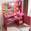 Glamorous Pink Vanity with Mirror & Lights