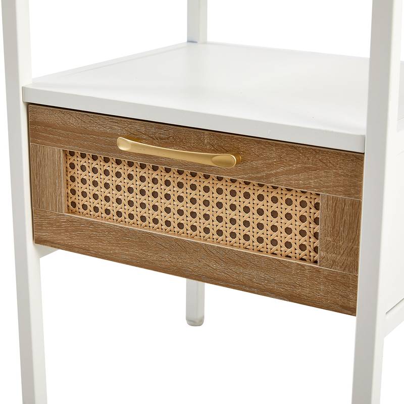 Chic Rattan Side Tables with USB Power and Storage