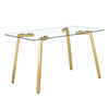 Sleek Gold-Trim Glass Dining Table