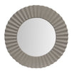 Chic Gray Beveled Floating Mirror with Corrugated Frame